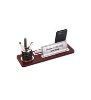 Çok Amaçlı Kullanılan Ahşap Modern Masa İsimlik Ofis Dekoru (Mavi-Siyah)