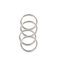 Zincirsiz Boş Yassı Model Anahtarlık Halkası  3.1 CM (50 Adet)  Gümüş