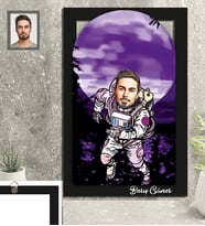 Kişiye Özel Uzay Karikatürlü 3D Ahşap Tablo 30x47 Bay-6