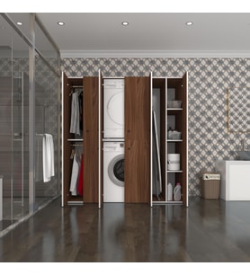 Kenzlife çamaşır-kurutma makinesi dolabı ve giysi dolabı suyuti sağ cvz 180*170*60  banyo (Beyaz)