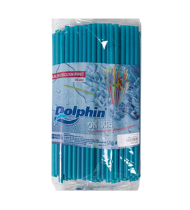 Dolphin Frozen Kalın Kokteyl Buzlu İçecek Pipet - Düz - Turkuaz - 22 Cm. - 8 mm. -100 Adetlik Paket