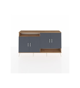 Arges Konsol 6 Raflı 4 Kapaklı 176x30x99 Çam-Antrasit/Çam