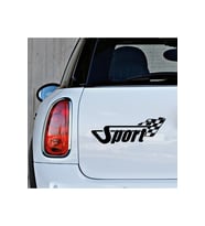 Finish Bayraklı Sport Yazısı Modifiye Araba Oto Sticker 20cm Siyah