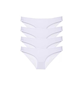Giyim 4 Adet Süper Eko Set Likralı Kadın Slip Külot Beyaz