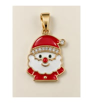 Sertifikalı 316L Çelik Noel Işıltısı Taşlı Noel Baba Kolye Ucu