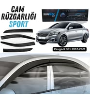 Sunplex Peugeot 301 2012-2021 Uyumlu Spor Cam Rüzgarlığı Seti Piano Black 4'lü Parlak Siyah