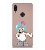 Xiaomi Redmi Note 7 Pro Soft Premier Kapak Sandy Tasarımlı Silikon Kılıf - Pudra (Şeffaf)