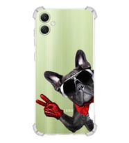 PrintiFy Samsung Galaxy A05 Uyumlu Köpek 2 Baskılı Şeffaf Köşe Korumalı Antişok Kılıf