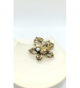 Pearl Leaf – İncili Yaprak Broş