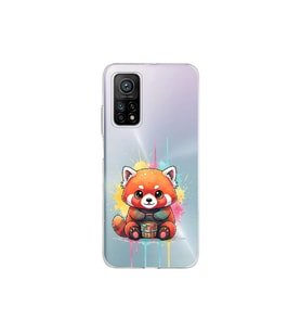 Xiaomi Mi 10t Pro 5g ile Uyumlu Splash Tilki Tasarımlı Şeffaf Silikon Kılıf