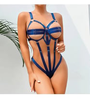 Giyim Fantezi Lastik Body Harness Mavi