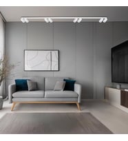RİOLIGHT MODERN BEYAZ HAREKETLİ BAŞLIK 8XGU10 LED SIRALI SPOT AVİZE(AMPÜL DAHİL)UZUNLUK:120CM