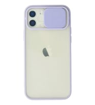 Newface Apple iPhone 12 Kılıf Palm Buzlu Kamera Sürgülü Silikon - Lila