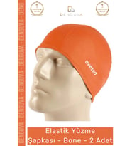Özel Üretim Su Geçirmez Silikon Yüzücü Havuz Ve Deniz Bonesi Elastik Yüzme Şapkası 2'li Set