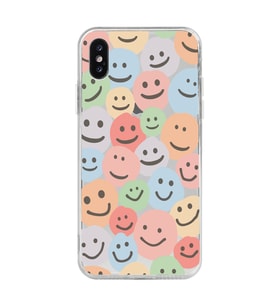 Iphone X / Xs Uyumlu Gülücük Emoji Desenli Şeffaf Telefon Kılıfı