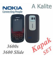 Nokia 3600S Kasa Siyah Kapak Tuş Takımı Full Orta Kasa Yan Düğmeler 3600 Slide