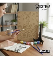 Destina Ahşap Mandala Boyama Seti- Ahşap Boyama- Model 261