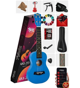 Midex UKX-233BL Mavi Concert Ukulele (Askı Çanta Metod Pena)