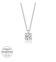 Swarovski Taşlı Gümüş Tektaş Bayan Kolye