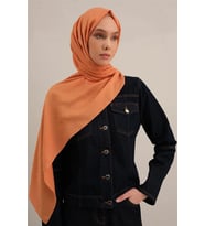Link Desen Bambu Cotton Şal 2 (Somon)