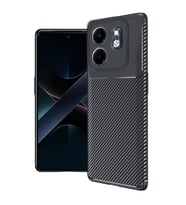 İnfinix Smart 9 Kılıf Auto Focus Karbon Kapak - Siyah