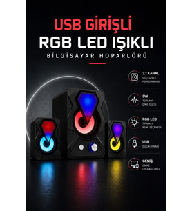 Rgb Led Aydinlatmali Usb Bi̇lgi̇sayar Oyun Hoparlörü
