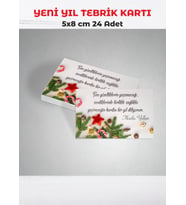 Mutlu Yıllar Baskılı Tebrik Kartı Minik 5x8 cm