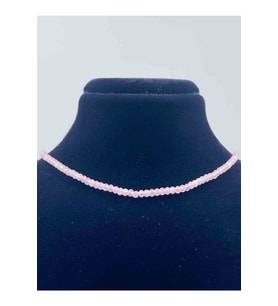 Pembe Kuvars Doğal Taş Kolye Faset Kesim 2*3 Mm
