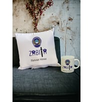 Zabıta Kupa Bardak ve Yastık Set (Beyaz)