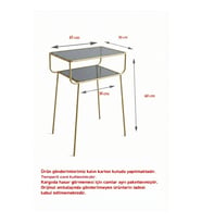 Geyik Yan Sehpa, Metal Sehpa, Cam Sehpa, Salon, Yatak Odası, Antre Altın Füme Cam