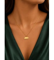Kişiye Özel Ayı Figürlü Kolye 925K Gümüş (Gold)