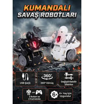Uzaktan Kumandalı Savaş Robotu 2'li Set - Şarjlı, Işıklı ve 360 Derece Dönen Dövüşen Robotlar