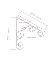 12 Adet Burgulu 20 x 20 cm Dekoratif Raf Altı Ayağı Konsol Siyah