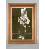 Altın Varaklı Çerçeveli Paspartulu Atatürk Tablo a795 (Gold)