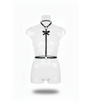 Mulvxbrf Brf02 Siyah Kadın Kemer Fiyonk Detaylı Harness Boyunluk - Brf127 (Mulvix)
