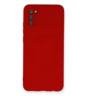 Newface Samsung Galaxy A03S Kılıf Nano içi Kadife Silikon - Kırmızı