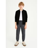 Erkek Çocuk Basic Jogger Paça Okul Eşofman Altı AK-2350 (Füme)