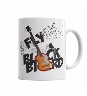 Bird Music Müzik Gitar Kupa Bardak Porselen