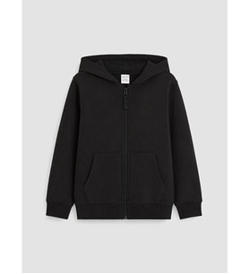 LCW Kids Siyah Kapüşonlu Erkek Çocuk Fermuarlı Sweatshirt