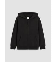 LCW Kids Siyah Kapüşonlu Erkek Çocuk Fermuarlı Sweatshirt