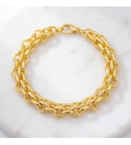 FerizZ 22 Ayar Altın Kaplama Kadın Samanyolu Bileklik BLK-383 (Gold)
