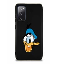 Samsung Galaxy S20 FE Soft Premier Kapak Donald Duck-A Tasarımlı Silikon Kılıf - Siyah (Şeffaf)
