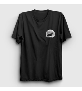 Presmono Unisex Siyah Howl Moon Wolf Kurt T-Shirt 306953tt