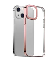 Baseus Glitter iPhone 13 6.1inç Kılıf Renkli Kenar Şeffaf Silikon-(5775)