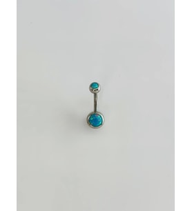 Opal Taş Detaylı Göbek Piercing - Pg0108
