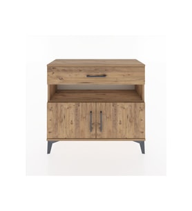 Arges Şifonyer 2 Raflı Tek Çekmeceli 2 Kapaklı 88x30x80 Çam-Çam