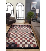 Dijital Kaymaz Yıkanabilir Siyah Geometrik Salon Halısı Mutfak Halısı Koridor Halısı Yolluk HLN1573