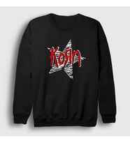 Presmono Unisex Siyah Star Müzik Metal Korn Sweatshirt 514018tt