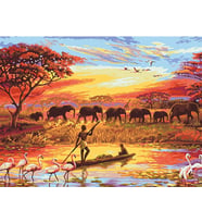 Afrika Sayılarla Boyama Seti 40x50 cm (Tuvale Gerili)