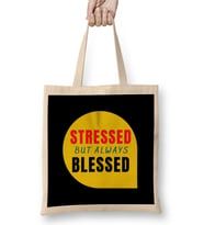 Mental Health Stressed but Always Blessed Bez Çanta Uzun Saplı